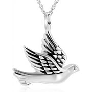 Cremation Jewelry for Ashes Stainless Steel Peace Dove Urn Necklace Memorial Ash Holder Cremation Urn Pendant