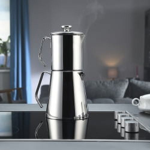 Korkmaz A225 Aqua Turkish Teapot Set,18/10 Stainless Steel Double French Press Teapot Set with Metal Handles, Samovar Style Tea Kettle with 30 Oz (900ml) & 50 Oz (1500ml)