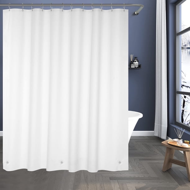 Cortina de ducha Titanker blanca, 180 x 180 cm, plástico PEVA