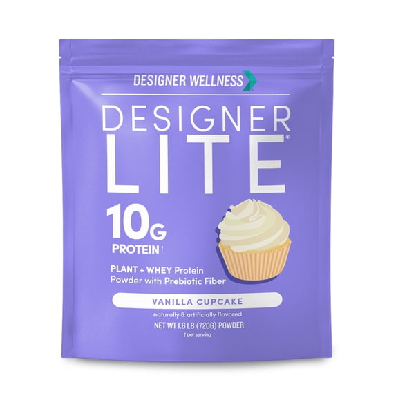 Designer Wellness, Designer Lite, Low Calorie Natural Protein, Prebiotic Fiber, Key Vitamins & Minerals, Vanilla, 25.6 Ounces