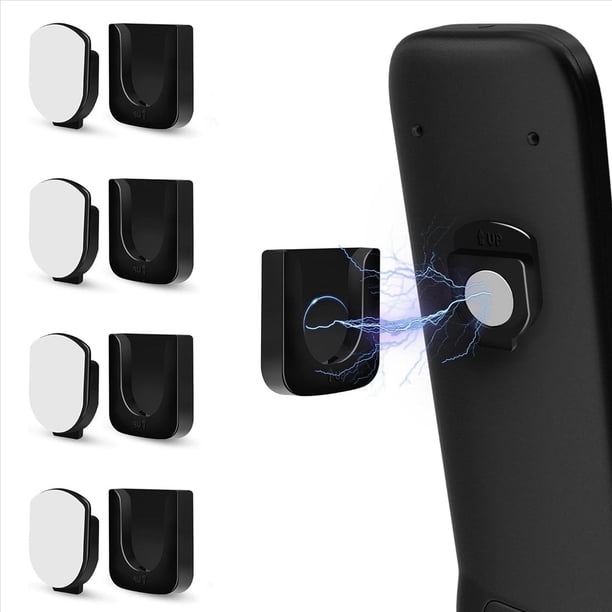 Soporte MagnéTico para Control Remoto, Montaje en Pared, 8 Pares de Organizadores de Control Remoto, Almacenamiento, Control Remoto de TV Autoadhesivo, Negro