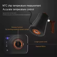 thumbnail image 4 of Gooseneck Electric Kettle 1200W Temperature Control Black New, 4 of 5
