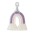 thumbnail image 1 of Weaving Rainbow Keychains Jewelry Adornment Fashion Accessory Key Ring with Delicate Details Pendant Keyholder Ornament Colorful DIY Bag Charm Purple, 1 of 6