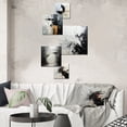 thumbnail image 1 of Designart "Geometric Eclipse In Grey And White Moon" Abstract Painting Wall Art Set Of 5 - Black Modern Wall Living Room Decor Set, 1 of 6