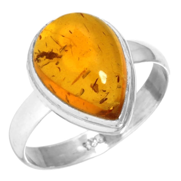 Amber Women Jewelry 925 Sterling Silver Ring