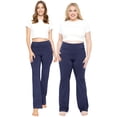 thumbnail image 2 of Stretch Is Comfort Women's High Waist Yoga Pants Peached Navy Blue 4X, 2 of 6