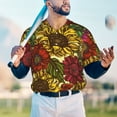 thumbnail image 5 of KLL Sunflower for Men's Baseball Shirts,Short Sleeve Casual Shirts Button Down Shirt for Men Beach Summer Wedding Shirt-Large, 5 of 7