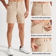 thumbnail image 5 of MASKERT Men's Casual Shorts-7" Lightweight Golf Shorts Flat Front Hybrid Work Dress Short Quick Dry Khaki, 5 of 8