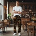 thumbnail image 5 of Men's pajama pants with steampunk pumpkin and skeleton print， soft home pajama pants， casual and comfortable loose fit pajama pants， elastic waistband， the ideal gift, 5 of 10