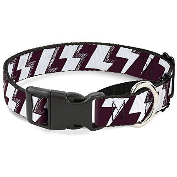 Buckle-Down MGC-W31276-L Lightning Bolts Sketch Plum White Martingale Dog Collar