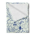 thumbnail image 2 of Children Soft Flannel Fleece Throw Blanket, Science Chemistry Geometry Math Nerd Geek and Genius Themed Design Artwork, Cozy Plush for Indoor and Outdoor Use, 50" x 60", Blue and Ivory, by Ambesonne, 2 of 5
