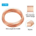 thumbnail image 3 of Uxcell Soft Copper Wire, 2Pcs 20Gauge/0.8*0.8mm Diameter 6m Half Round Craft Wire, 3 of 5