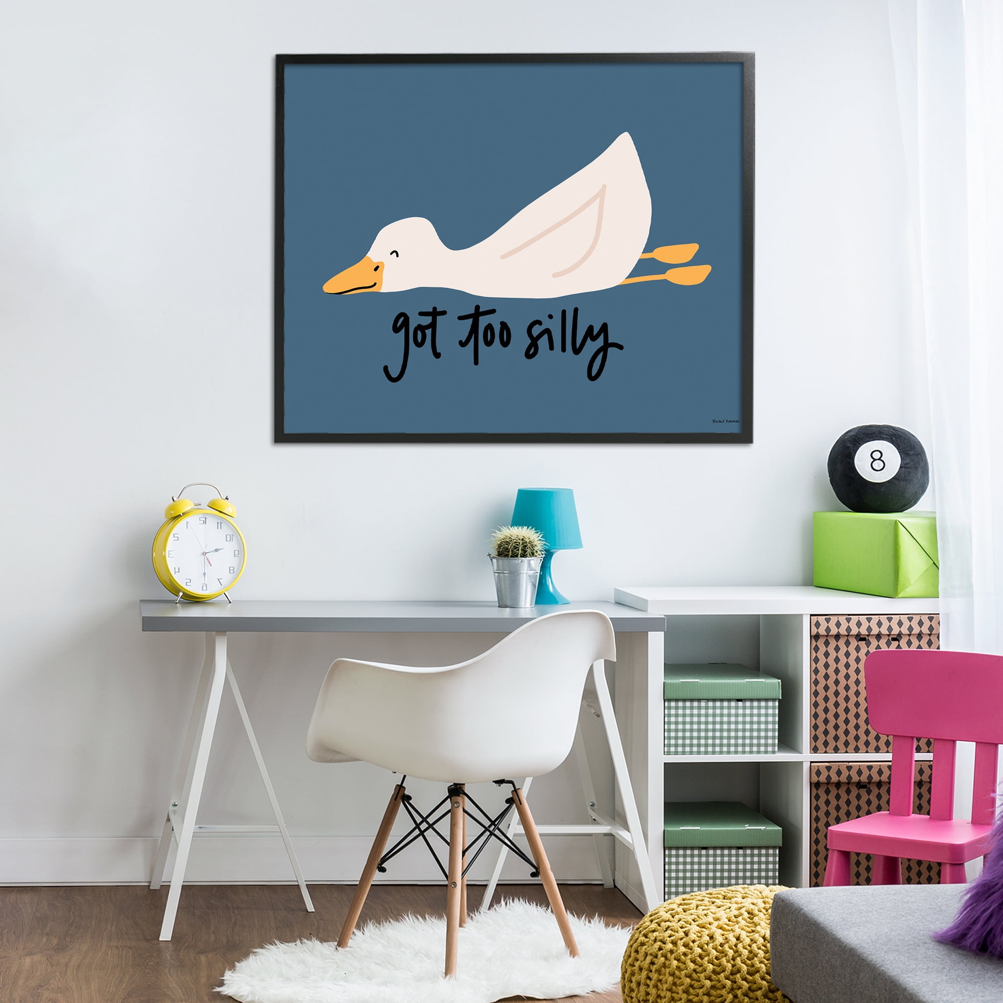 Stupell Industries Got Too Silly Duck Black Framed Giclee Art, design by Rachel Nieman