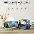thumbnail image 7 of Blue Gray Abstract Art Tissue Box Cover Leather Square Rectangle Tissue Box Holder for Bathroom Living Room Desk Office Decor, 7 of 7