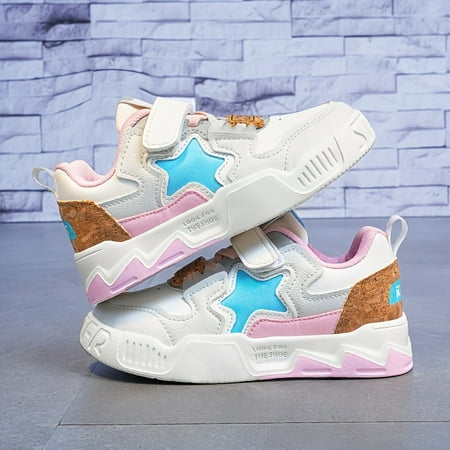 

Boys Girls Shoes Star Pattern Color Block Lightweight Comfy Outdoor Walking Shoes For Toddler Children Kids Sneakers Spring And Summer