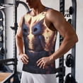 thumbnail image 5 of KLL Romantic Rose Animal Couple Print Men's Muscle Gym Workout Stringer Tank Tops Bodybuilding Fitness T-Shirts Tank Tops Men-Medium, 5 of 7