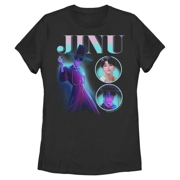 Womens KPop Demon Hunters Jinu Saja Boy Collage T Shirt