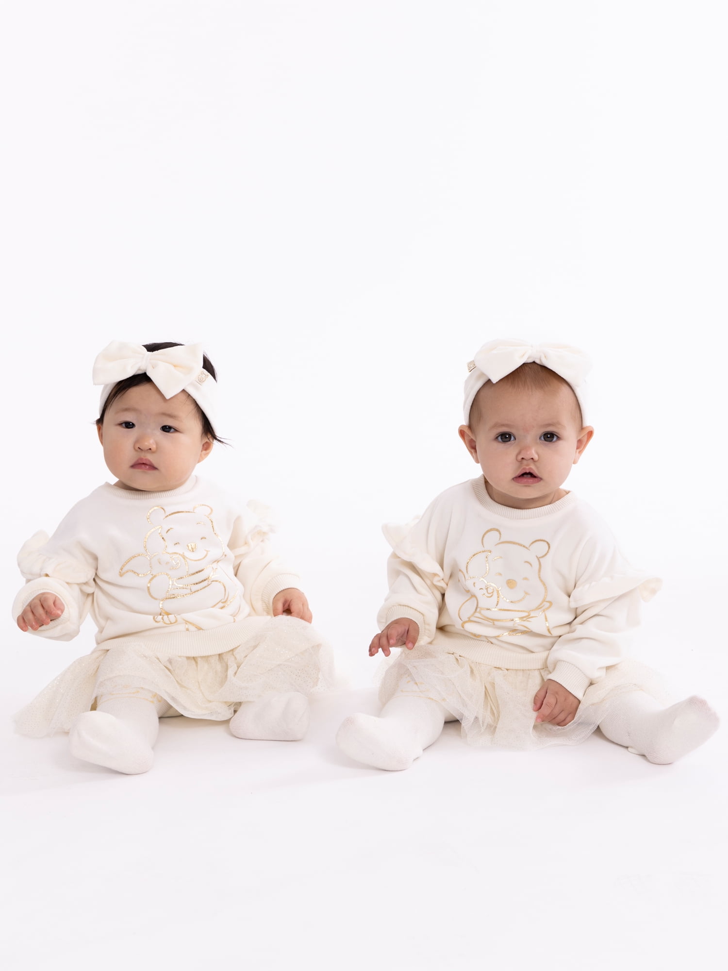 Character Baby Girls Dress Set with Tights and Matching Bow Headband, 3-Piece, Sizes 0/3 Months-24 Months