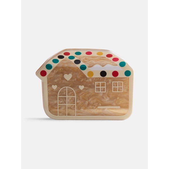 Holiday Time Women's Gingerbread House Hair Claw Clip