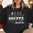 thumbnail image 6 of HOMBOM Christmas Gift for Women Merry Xmas Sweatshirt Oversized Funny Letter Print Crewneck Pullover Holiday Party Clothes Casual Top, 6 of 8