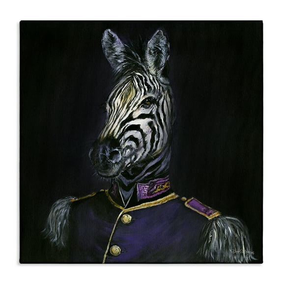 Stupell Industries Historical Coat Zebra Novelty & Humor Painting Wrapped Canvas Art Print Wall Art, 17 x 17
