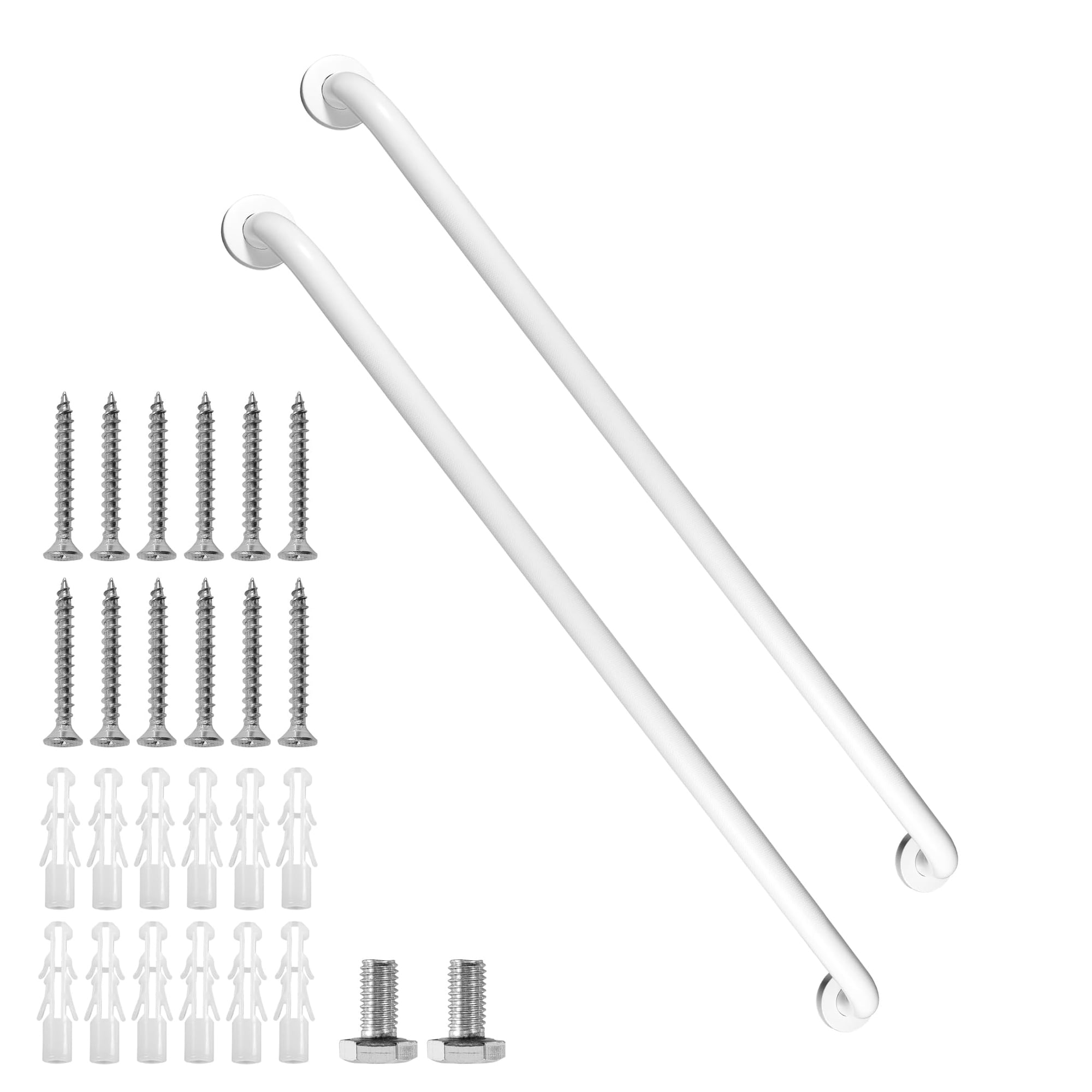 Shower Grab Bar 2 Pack 39.4 Inch White 304 Stainless Steel Bathroom Safety Aid