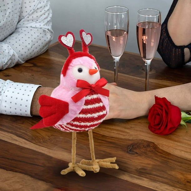 Decoraciones para San Valentín, adornos para San Valentín, regalos para San Valentín, decoración para San Valentín, adorno para San Valentín, muñeco enano, muñeco de pájaro para San Valentín.