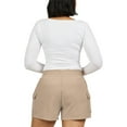thumbnail image 5 of Women's WEAR by Erin Andrews Tan Chicago Cubs Shorts, 5 of 5