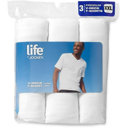 Life by Jockey Big Men's 3 Pack White Cotton V-Neck - Walmart.com