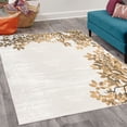 thumbnail image 2 of Leaves Decorative Rug, Broad Leaves Close-up Background Garden Organic Foliage Shrubs Cells Plant Image, Quality Carpet for Bedroom Dorm and Living Room, 6 Sizes, Almond White, by Ambesonne, 2 of 4