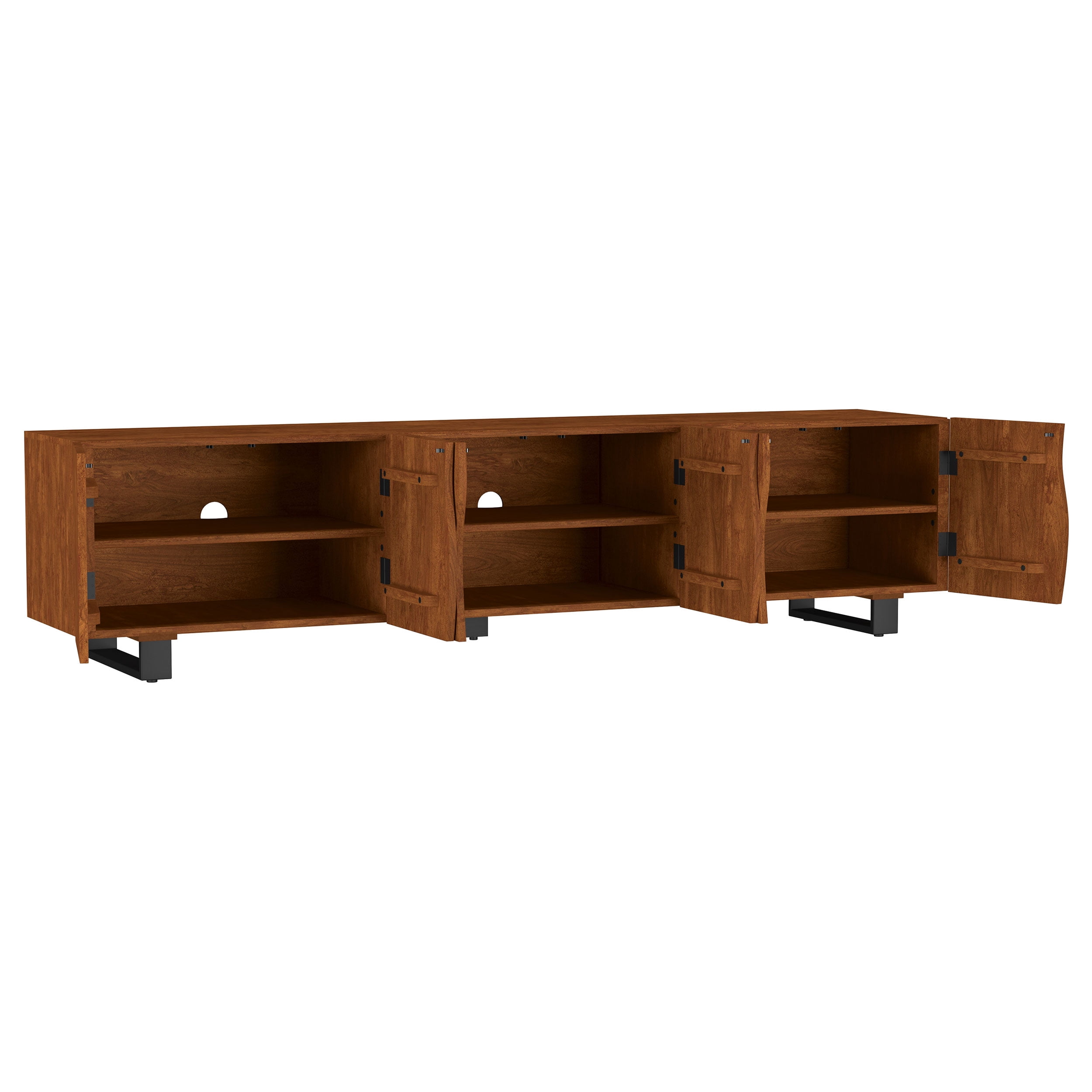 Trask 86-inch Wood TV Stand Media Console Mango Brown - Walmart.com