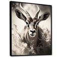 thumbnail image 2 of Designart "Africa Antelopes beautyful Leap" African Floater Framed Canvas Print, 2 of 7
