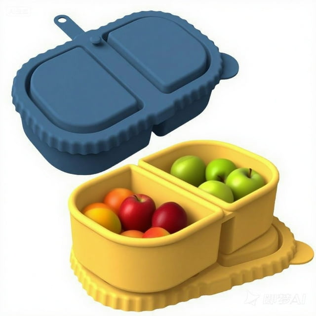 Storage Organizer Solution for Everyday Use Silicone Compartment Snack Container Ideal for Home and Outdoor Activities Durable Lightweight Easy to Clean Versatile Storage and Travel Companion