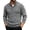 Grey, variant on Mens Pullover Sweaters Quarter Button Sweater Stand Collar Knit Pullovers Black M