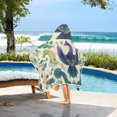 thumbnail image 3 of Yayeee Kids Hooded Towels Toddler Soft Absorbent Beach Bathing Wrap 50" x 23.5", Green Animals Pattern, 3 of 5