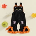thumbnail image 2 of KPOPLK Toddler Girls Halloween Cat Bib Overalls Jumpsuit Adjustable Straps Casual Long Pants for Fall Holiday,Size 4-5 Years, 2 of 6