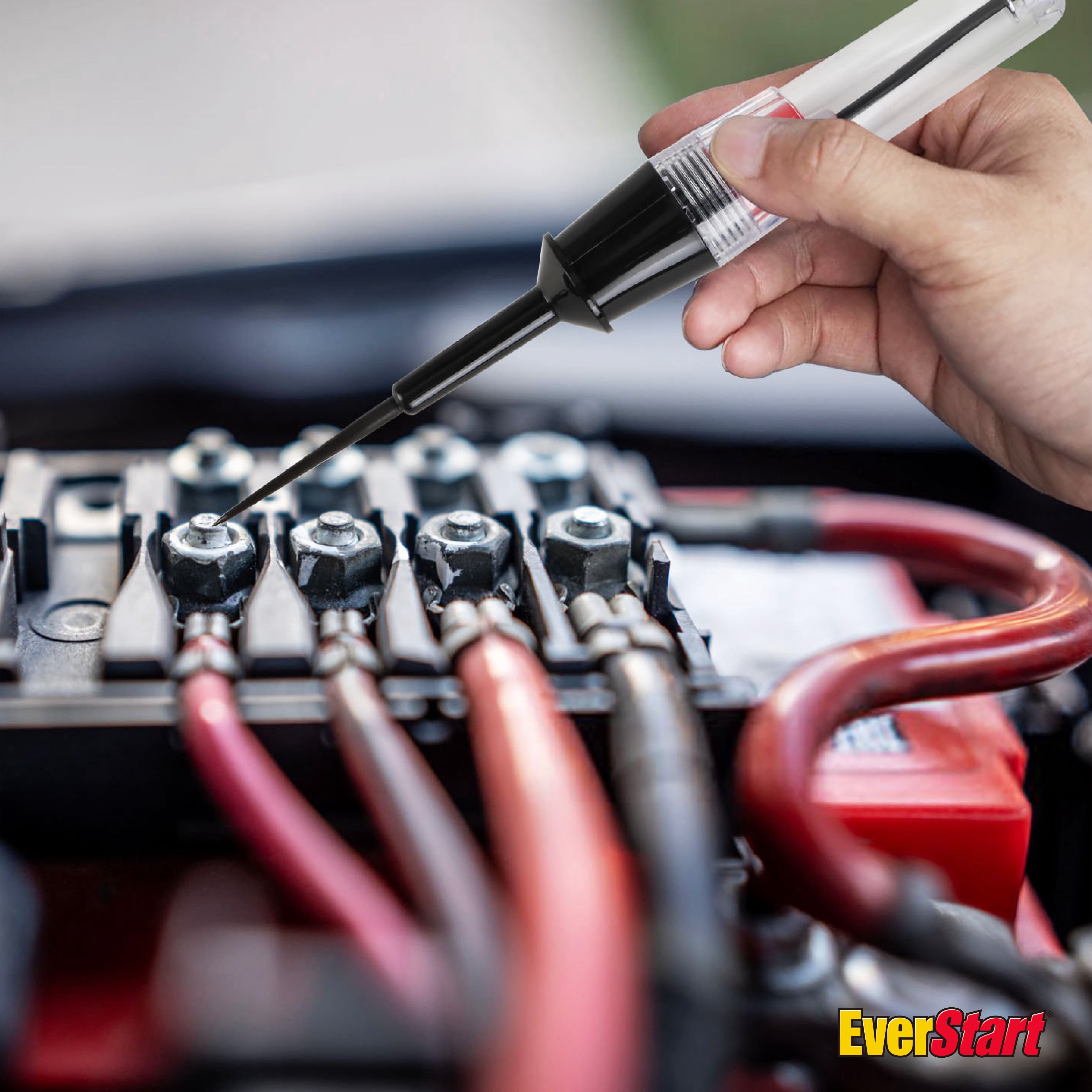 EverStart 6-24V Automotive Circuit Tester, Bidirectional Polarity Test Light with Red/Green LED Indicator