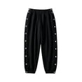 thumbnail image 4 of JOANKDMI Mens Athletic Pants Side Snap Button Sweatpants Elastic Waist Drawstring Joggers Casual Loose Relaxed Fit Basketball Workout Warm Up Trousers, 4 of 8