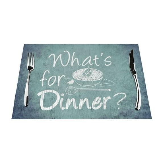 YFYANG Washable Heat-Resistant Placemats, 70% PVC/30% Polyester, Cartoon Food Noodles Kitchen Table Mat, 12" x 18" 6 Piece
