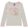 thumbnail image 6 of Cudlie Girls’ 4-Piece Pajama Set – Long Sleeve Cotton Blend Sleepwear, 2 Tops and 2 Pants, Fun Prints – Sweet Dreams Bear– Size 3T, 6 of 9