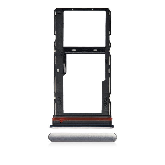 Replacement Dual Sim Card Tray Compatible For Motorola Moto G51 5G (XT2171 / 2021) (Bright Silver)