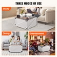thumbnail image 4 of KFFKFF 31.5" Country-Style Coffee Table, Swivel Lift Top Square Table with Storage Section, Timber Vintage Beverage Table for Lounge, Bedroom, Flat, Studio, Gray & White, 4 of 9