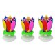 thumbnail image 1 of 3 Pack Musical Birthday Candle Multicolor Candle Lotus Rotation, 1 of 5