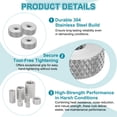 thumbnail image 4 of 2 Pcs M16 Flat Knurled Thumb Nuts, 304 Stainless Steel Flat Head Diamond Knurled Through Hole Lock Adjusting Nuts Fasteners, D24 x H30mm, 4 of 6