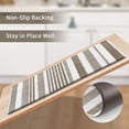 thumbnail image 4 of Striped Kitchen Rugs Set of 2, Cushioned Anti-Fatigue Kitchen Mats for Floor, Boho Non-Slip Waterproof Kitchen Floor Mat Washable for Kitchen, Home, Office, Laundry, Khaki, 4 of 6