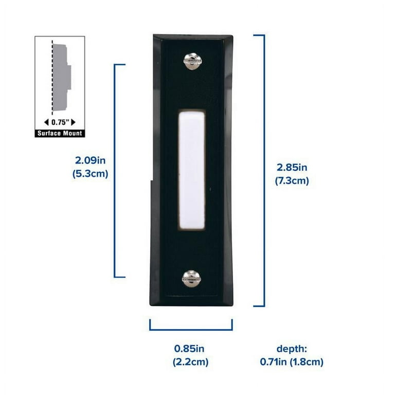 Heath Zenith Black Plastic Wired Pushbutton Doorbell Heath Zenith Black Plastic Wired Pushbutton Doorbell