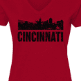 thumbnail image 4 of Inktastic Cincinnati Skyline Grunge Women's V-Neck T-Shirt, 4 of 5