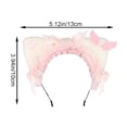 thumbnail image 2 of Yvsxxv 1Pc White Pink Lace Bow Cat Ear Headband Hair Accessories, 2 of 7