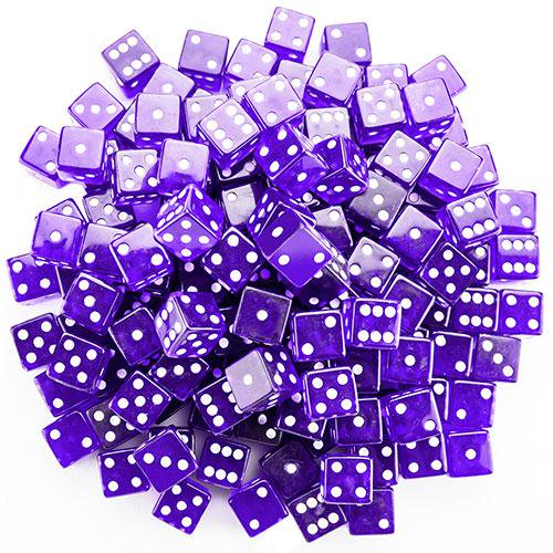 100 Purple Dice 19 mm