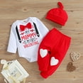 thumbnail image 4 of Gupgi Ensemble de Vêtements pour Bébés Garçons de la Saint-Valentin Justaucorps à Manches Longues Col Rond Pantalon Imprimé Cœur, 4 of 10